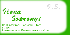 ilona sopronyi business card